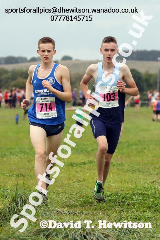 Mens under-17s Start Fitness North Eastern Harrier League, Tanfield, County Durham. Photo: David T. Hewitson/Sports for All Pics